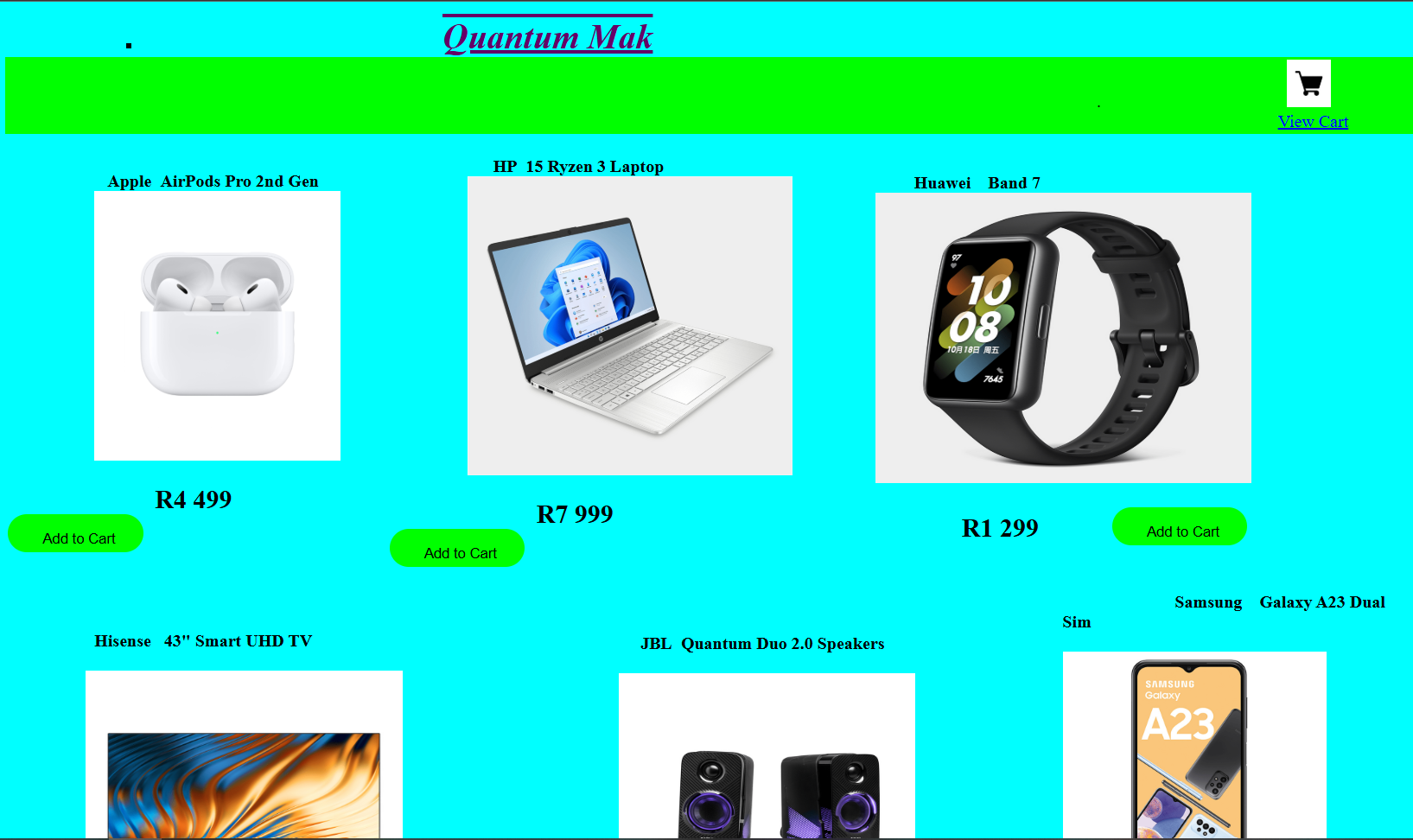 Online Store Screenshot